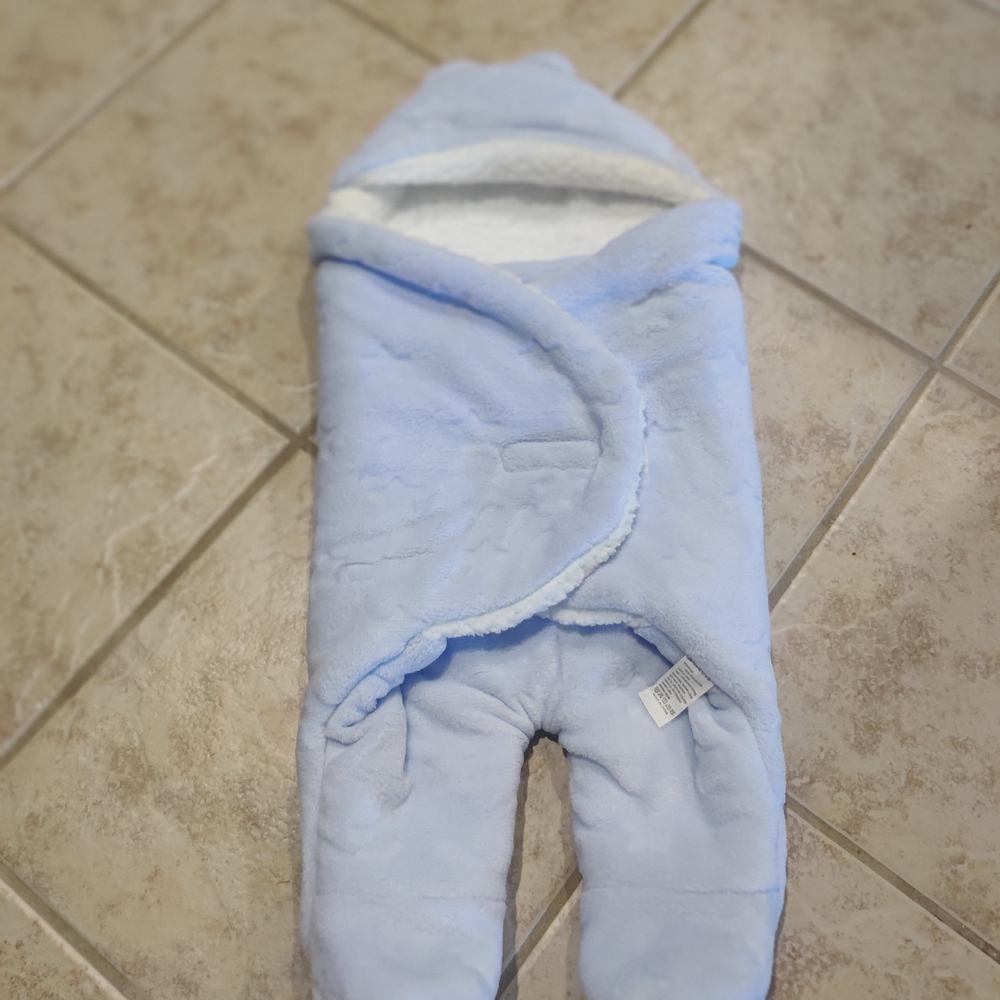 Light Blue Baby Swaddle Blanket